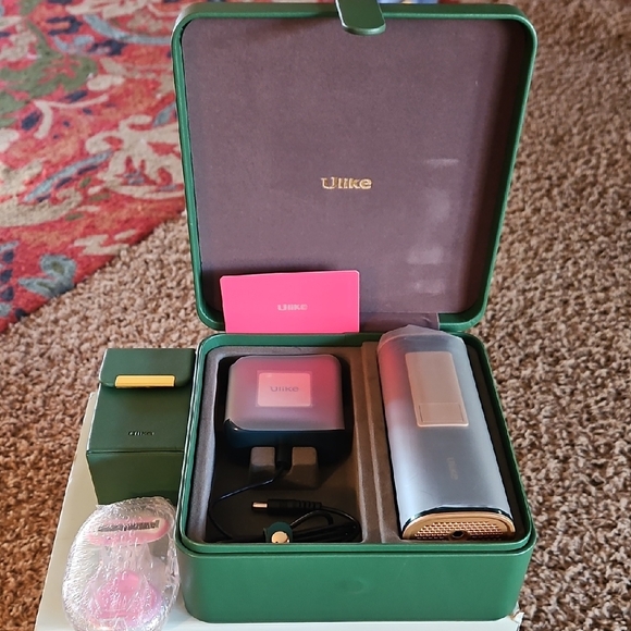 Ulike Hair Removal Device Set in Green and Gold NWOT